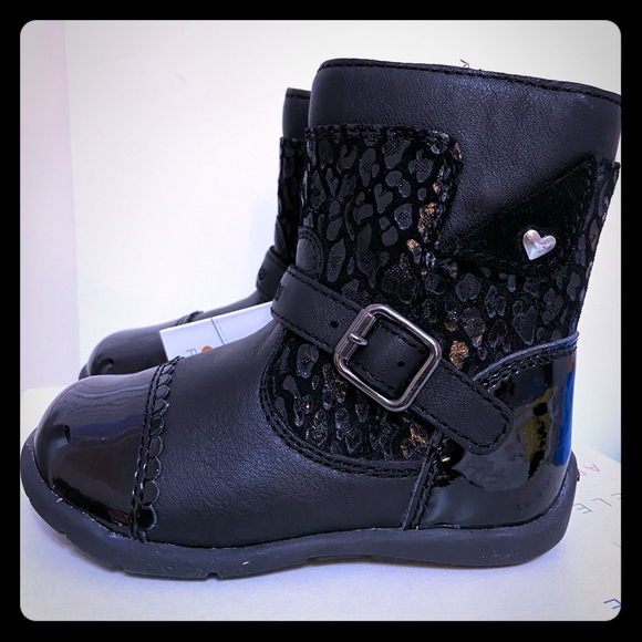 Geox black leather and suede boots size 4 1/2 NIB - Picture 1 of 5